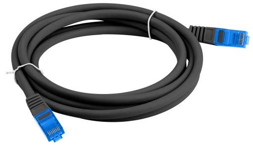 Ethernetový internetový kábel skrútený RJ45 LAN Cat 6A SFTP 0,25 m čierny