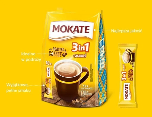 Mokate Karamel 3v1 kávový nápoj 10 ks.