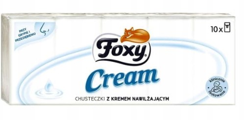 Utierky FOXY KRÉMOVÉ 10x10KS Zvlhčujúce KRÉMOM