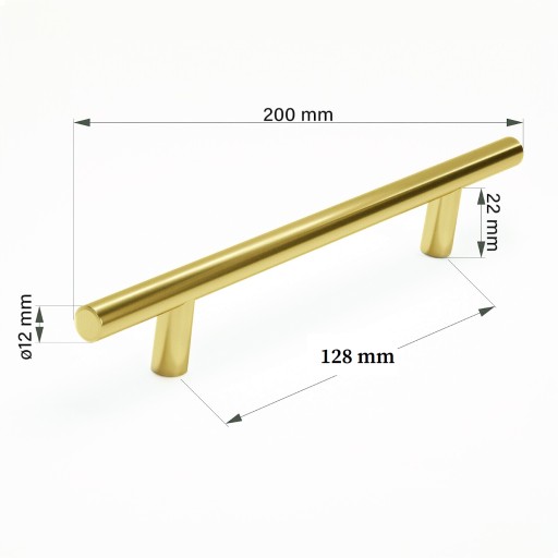 MATNE ZLATÁ NÁBYTKOVÁ ÚCHYTKA ZÁBRADĽKA KOVOVÁ ÚCHYTKA SKRIŇKY L-128/200mm