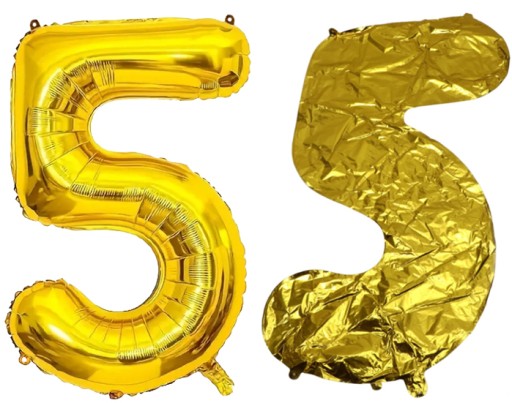FÓLIOVÝ BALÓN NA NARODENINOVÉ AKCIE ČÍSLO PÄŤ PÄŤ 5 ZLATÝ VEĽKÝ XXL 100CM