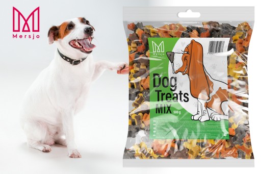 MÄSO TRÉNERI DOG TREATY TREATY ODMENA MERSJO MIX KOCKY 500g