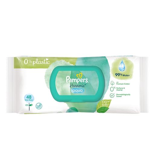 PAMPERS Vlhčené obrúsky, 48 ks. bez plastov
