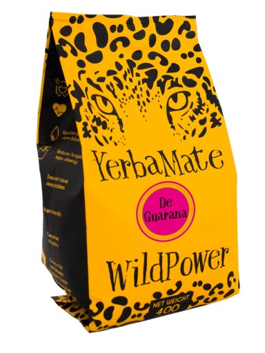 Yerba Mate DE GUARANA 400g WildPower arónia guarana okvetné lístky ruže chrpa