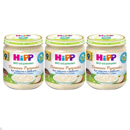 HiPP BIO Homemade Delicious. Mliečna ryža. z jabĺk. 3 x 200 g