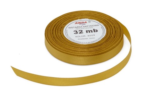 Saténová stuha Zlatá stuha 12mm 32m 8009