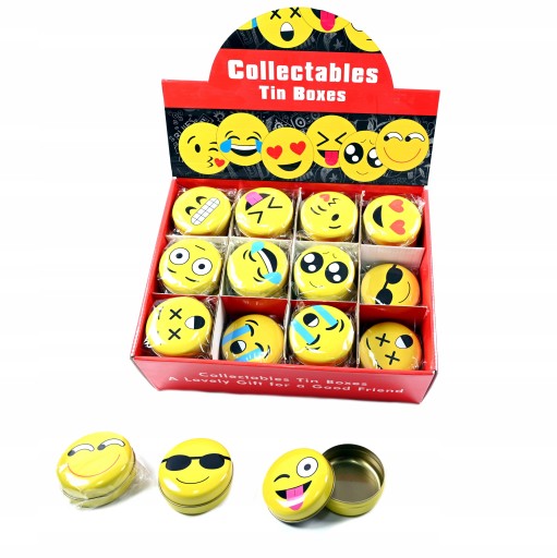MINI KOVOVÁ KRABIČKA EMOJI MÔŽE RÔZNE VZORKY
