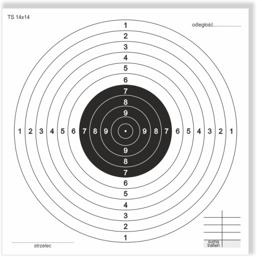 Strelecký terč 50 ks vzduchová zbraň TS14x14