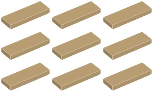 LEGO TILE 63864 TILE 1x3 tmavý piesok (6g) 9 ks