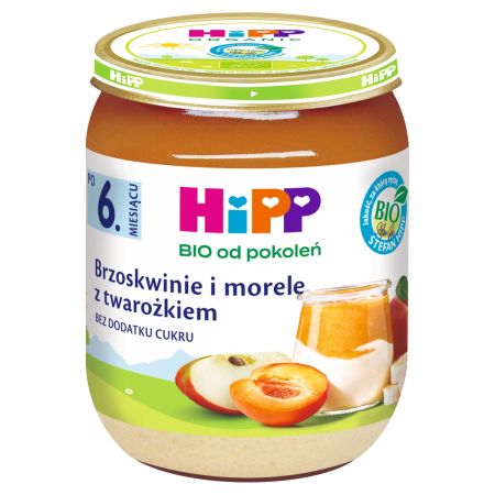 Broskyne a marhule s tvarohom po 6. mesiaci HIPP