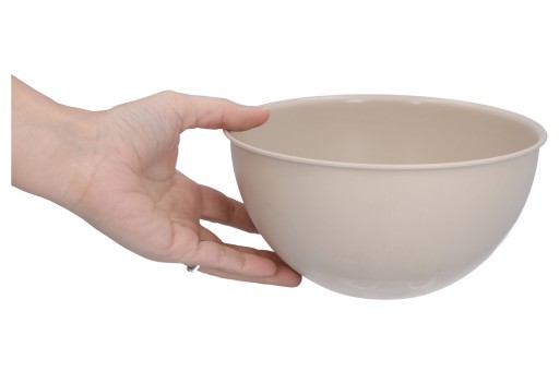 1,5 l plastová misa do kuchyne, šalát, ovocie, gril, béžová, okrúhla, Ø 19 cm