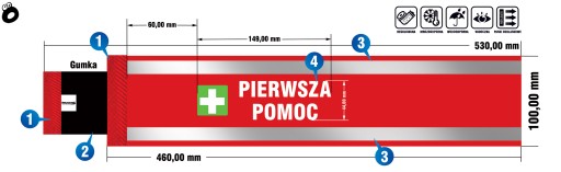 Reflexný pásik PRVÁ POMOC - 10 cm