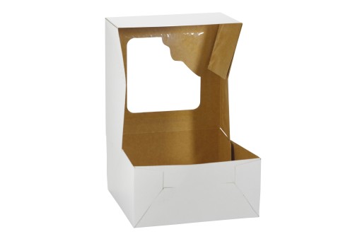 KRABIČKA NA TORTY S OKIENKOM BIELA 18x18x9 5ks