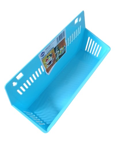 Prelamovaná kúpeľňová polička na stenu, modrá, 32 cm