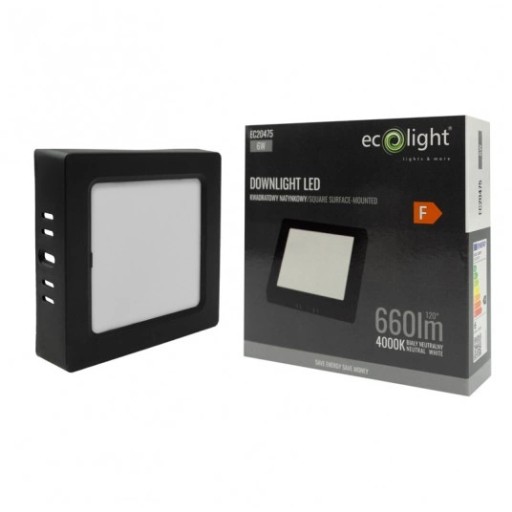 Svietidlo Plafon LED stropné svietidlo s povrchom 6W 4000K neutrálna farba 12x12cm