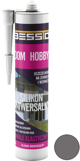 Sivý univerzálny silikón 280ml Bessto