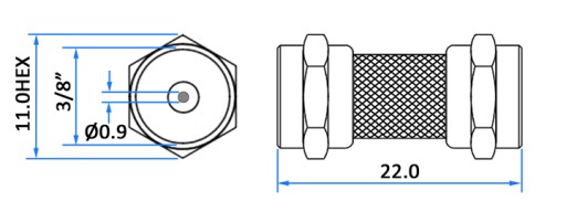 RF anténny konektor F/zástrčka-F/zástrčka 75Ohm