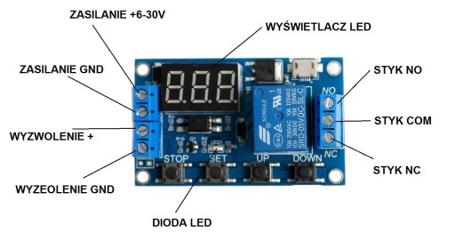 Časový spínač relé cyklický časovač 999 min micro USB