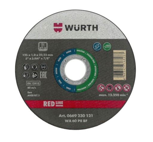 WURTH RED LINE REZNÝ KOTOUČ PRE OCEL 125X1MM
