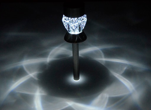 solárne svietidlo 1LED RGB/1LED biela záhradná dekorácia milticolor crystal P-710