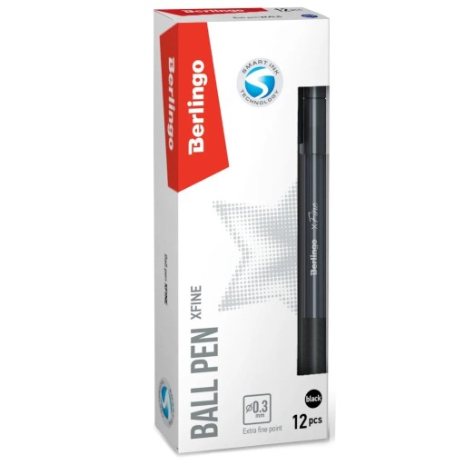 Berlingo guľôčkové pero s uzáverom, 0,3 mm, xFine, čierne, 1 ks