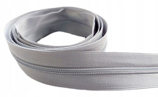 Páska na zips 5mm ŠEDÁ - 1mb + 2 Zipsy