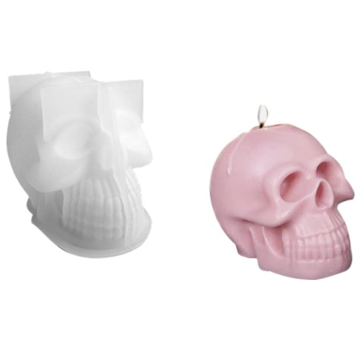 Silikónová forma na SVIEČKY, VOSK, MYDLO, SADROVÉ ODLIATKY, LEBKA NA HALLOWEN