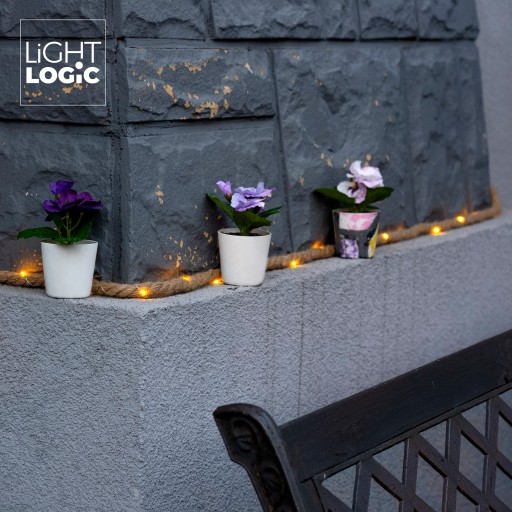 LANOVÁ LED solárna girlanda, jutové lano 3m IP44 WW