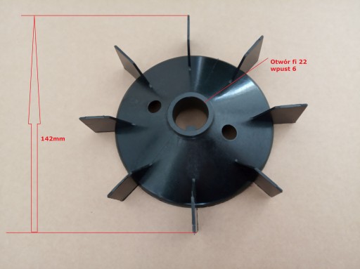 Ventilátor Ø 142/22 SG 90-2 pre elektromotor.