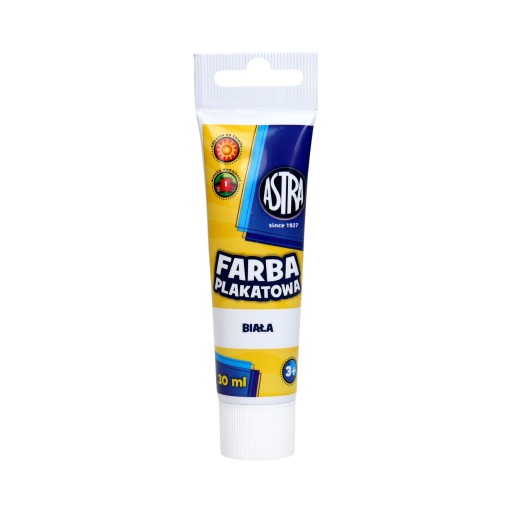 Plagátová farba v tube Biela 30 ml odolná voči svetlu Astra 83110904