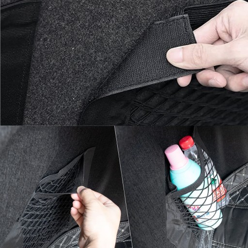 TAŠKA SIEŤKA NA KUFOR AUTA S VELKÝM VRECKOM NA VELCRO 80x25cm