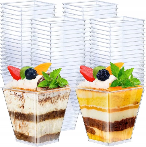 DEZERTNÝ POHÁR Šálky SNACK Square Dessert 120ml 24ks
