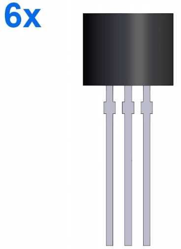 6 x SS8050 TO-92 tranzistor