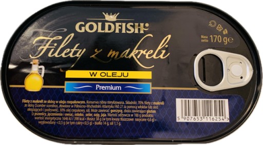 MAKERELOVÉ FILETÁ V PREMIUM REPKOVOM OLEJI 170 G ZLATÁ RYBIČKA