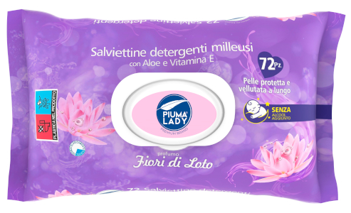 Piuma Lady Lotus Flower vlhčené obrúsky 72 ks