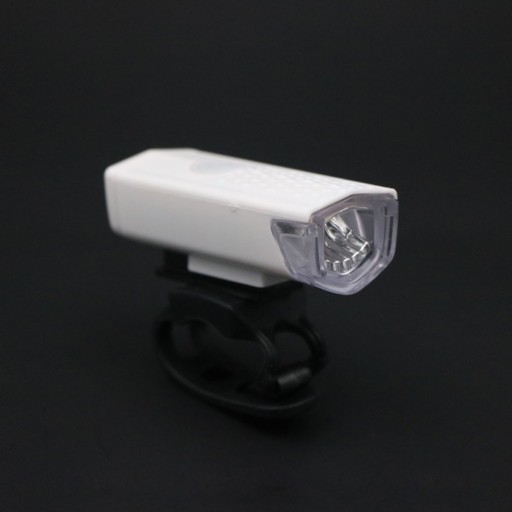 BICYKEL PREDNÉ SVETLO LED USB BATÉRIA S RUKOVOU PREDNÁ BIELA ZD41E