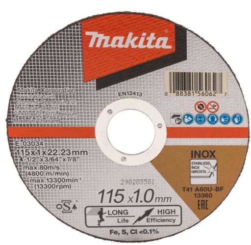 REZNÝ KOTÚČ NA KOV 115mm E-03034 MAKITA 1 ks