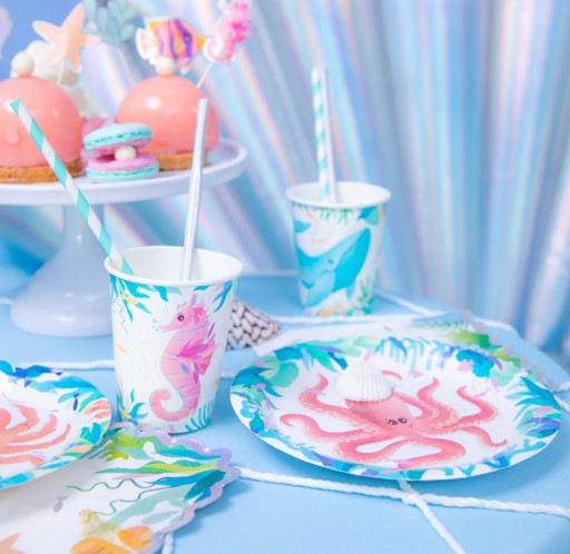 OCEAN PAPER CUPS morské živočíchy podmorský svet 6 ks PP