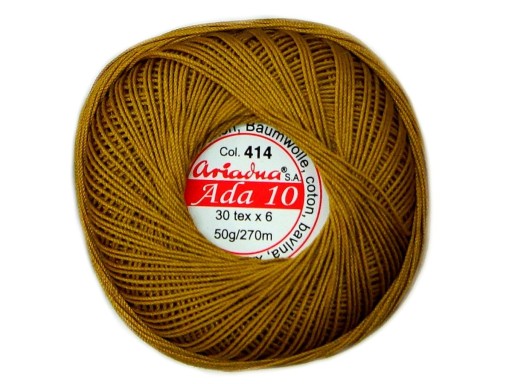 Cordonek ADA 10 Ariadna 0414 tmavo zlatá 50g 270m