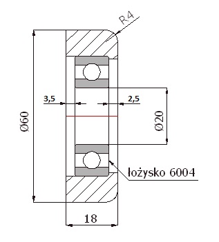 Valčeky METAL valček na brány s ložiskami 60,5