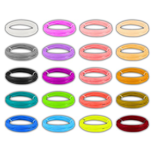 3D NÁPLNE DO PERÁ 3D PLA FILAMENT 20 farieb, každá 5 metrov, 100 M