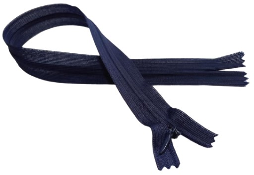 40 cm krytý špirálový zips, nerozopínateľný, námornícka modrá