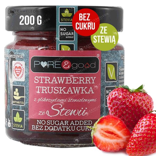 JAHODA SO STÉVIOU BEZ PRIDANÉHO CUKRU 200 g - PURE&GOOD