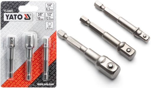 SET YATO HEX ADAPTÉR PRE ZÁSUVKY 1/4 3/8 1/2
