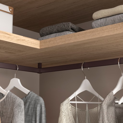 Uhlový držiak tyče do šatníkovej skrine LUXE EMUCA Mokka