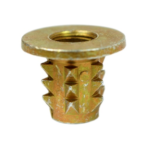 Nabíjacia zásuvka M8 x 15 mm s nákružkom na drevo, žltý pozink