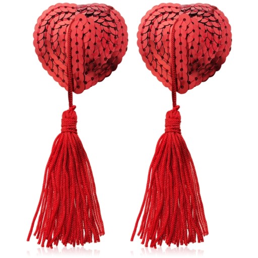 NÁLEPKY NA VSUVKY, SRDIEČKA SO strapcami, NIPPLACE