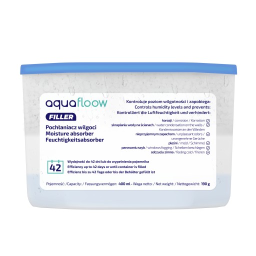 AquaFloow absorbér vlhkosti, odvlhčovač proti plesniam, vlhkosti, bez zápachu, 400 ml
