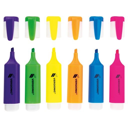 Kancelársky zvýrazňovač HIGHLIGHTERS sada farieb 6 ks