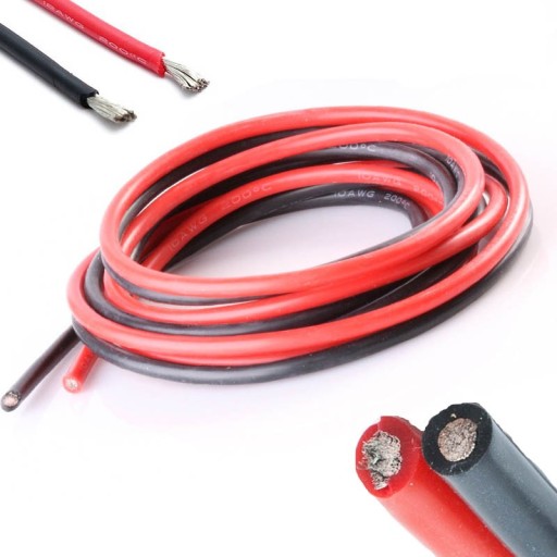 Silikónový kábel 5,3 mm2 (10AWG) (červený) 1m